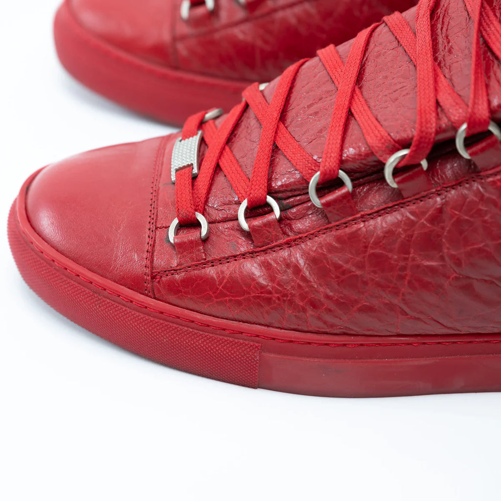 Balenciaga Arena Red High Top Sneakers Size 44 Coeur Cult Core
