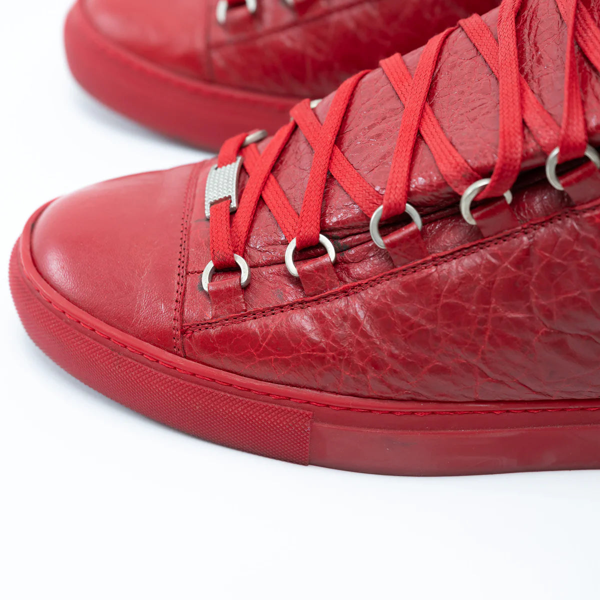 Balenciaga Arena Red High Top Sneakers Size 44 Coeur Cult Core