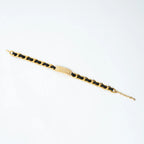 Pre-Loved Chanel™ Gold Tone Interlaced Leather and Chain Crystal Embellished Logo Choker Coeur Cult Core