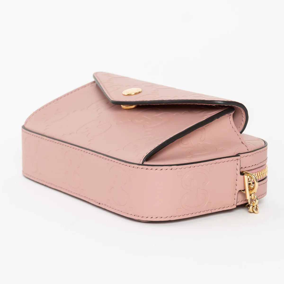 Mauve GG Embossed Leather Mini Messenger Bag Coeur Cult Core