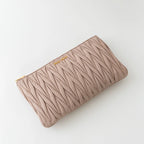 Blush Pink Zip Leather Clutch