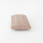 Blush Pink Zip Leather Clutch
