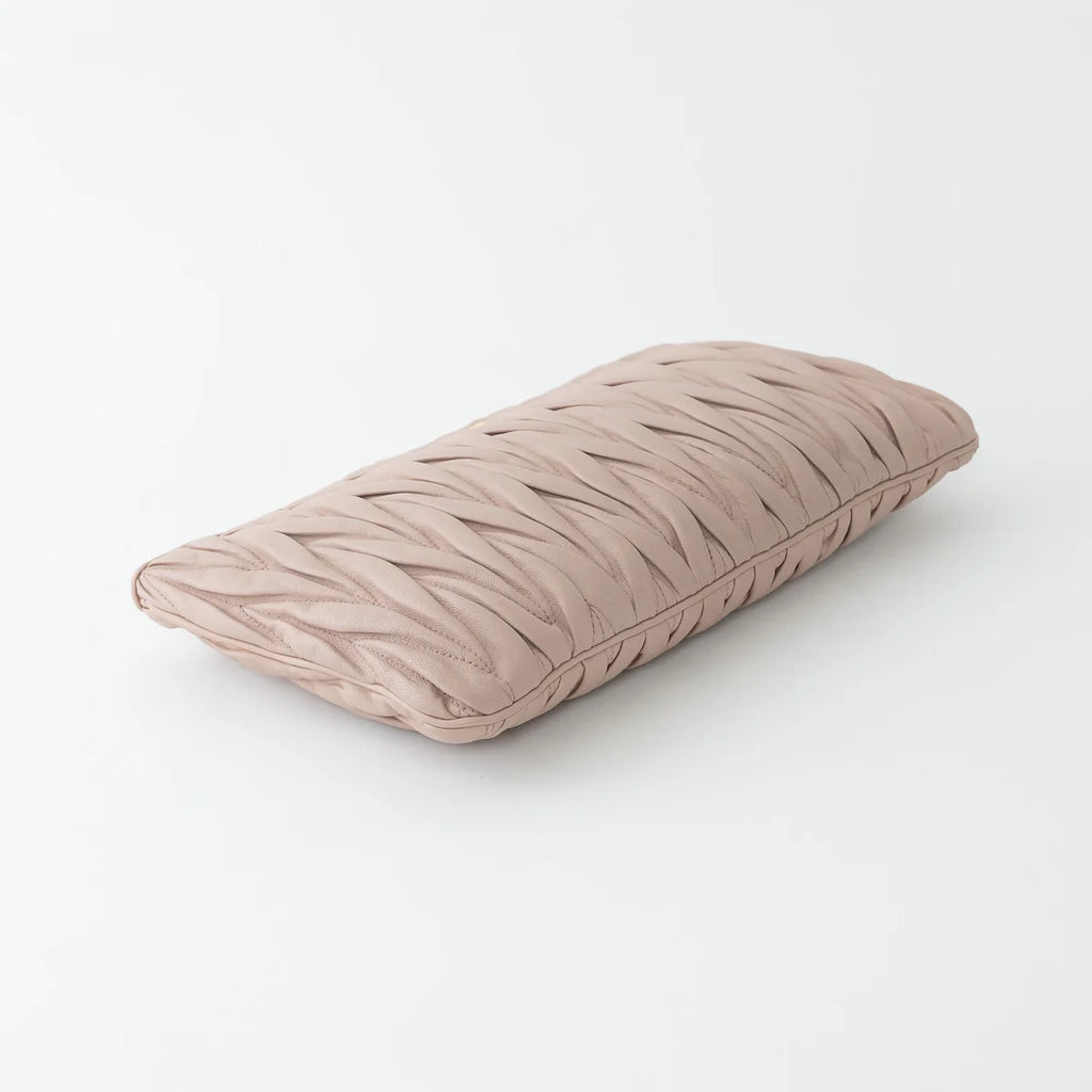 Blush Pink Zip Leather Clutch