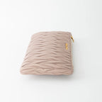 Blush Pink Zip Leather Clutch