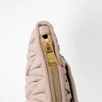 Blush Pink Zip Leather Clutch
