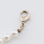 Gold Tone Faux Pearl Crystal Heart Pendant Necklace
