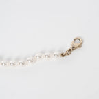 Gold Tone Faux Pearl Crystal Heart Pendant Necklace