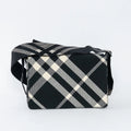 Black and White Check Trench Canvas Crossbody Bag