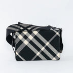 Black and White Check Trench Canvas Crossbody Bag