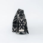Black and White Check Trench Canvas Crossbody Bag