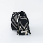 Black and White Check Trench Canvas Crossbody Bag