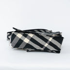 Black and White Check Trench Canvas Crossbody Bag