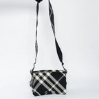 Black and White Check Trench Canvas Crossbody Bag