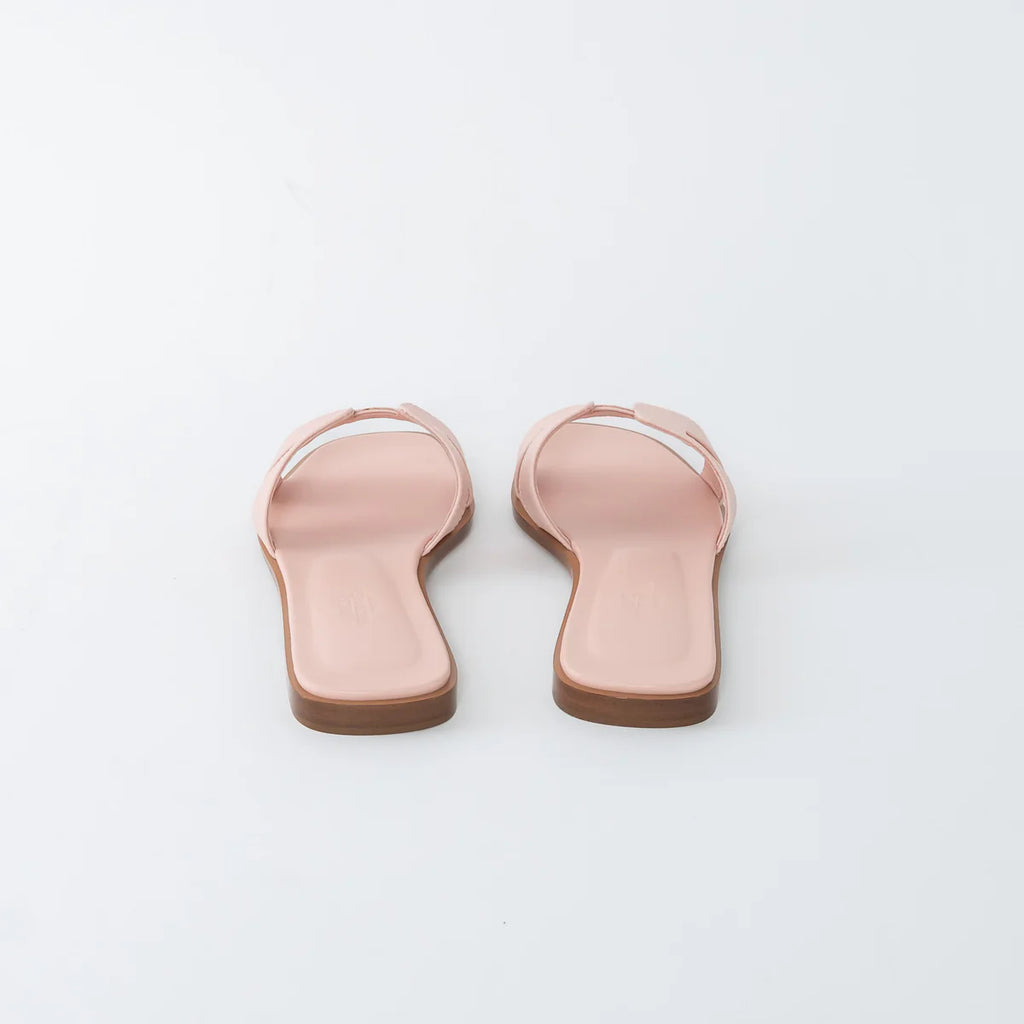 Rose Porcelaine Epsom Calfskin Leather Oran Sandals Size 37.5