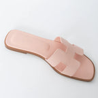 Rose Porcelaine Epsom Calfskin Leather Oran Sandals Size 37.5