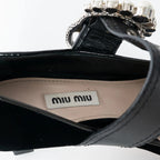 Black Velvet Faux Pearl Pumps Size 37