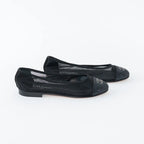 Black Mesh Crystal Embellished Ballet Flats Size 36.5C