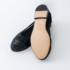 Black Mesh Crystal Embellished Ballet Flats Size 36.5C