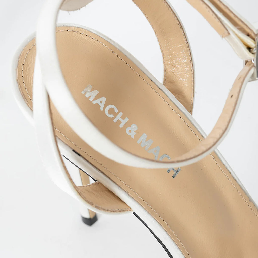 White Satin Wonder Tulip Sandals Size 38