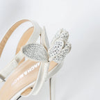 White Satin Wonder Tulip Sandals Size 38