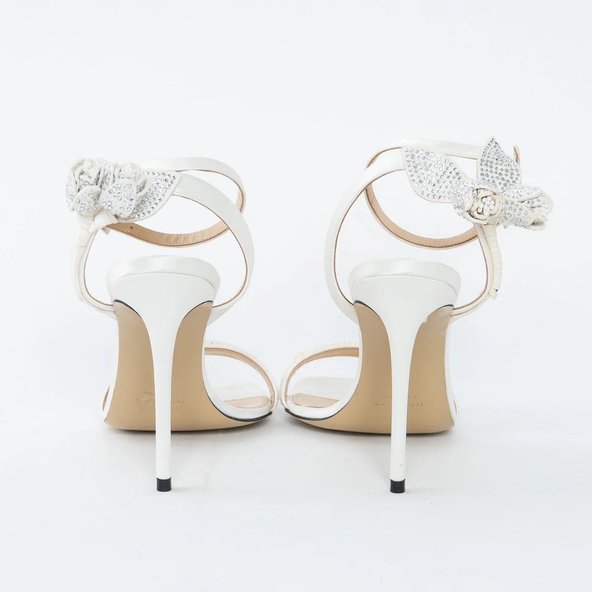 White Satin Wonder Tulip Sandals Size 38