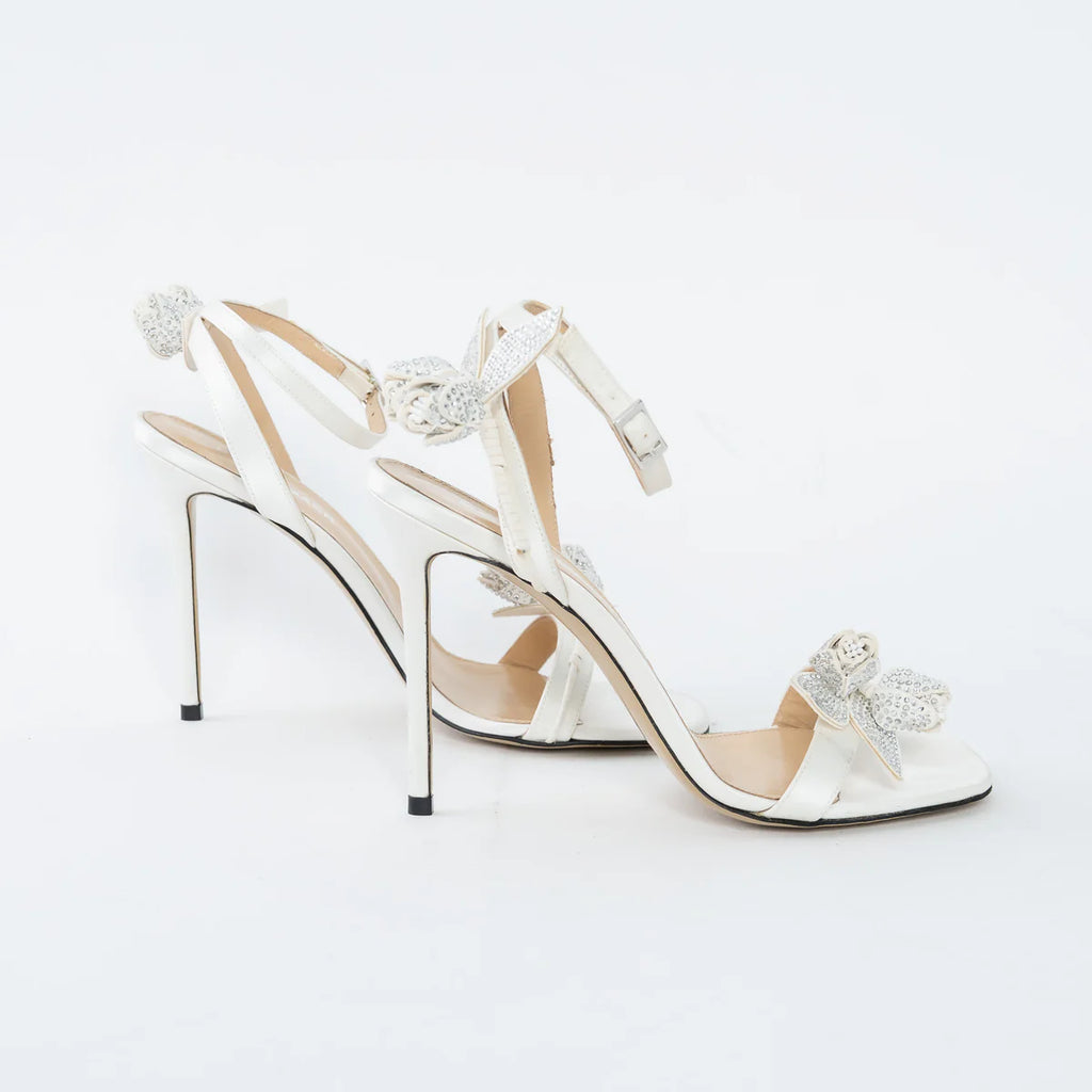 White Satin Wonder Tulip Sandals Size 38