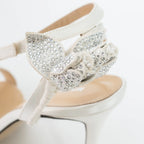 White Satin Wonder Tulip Sandals Size 38