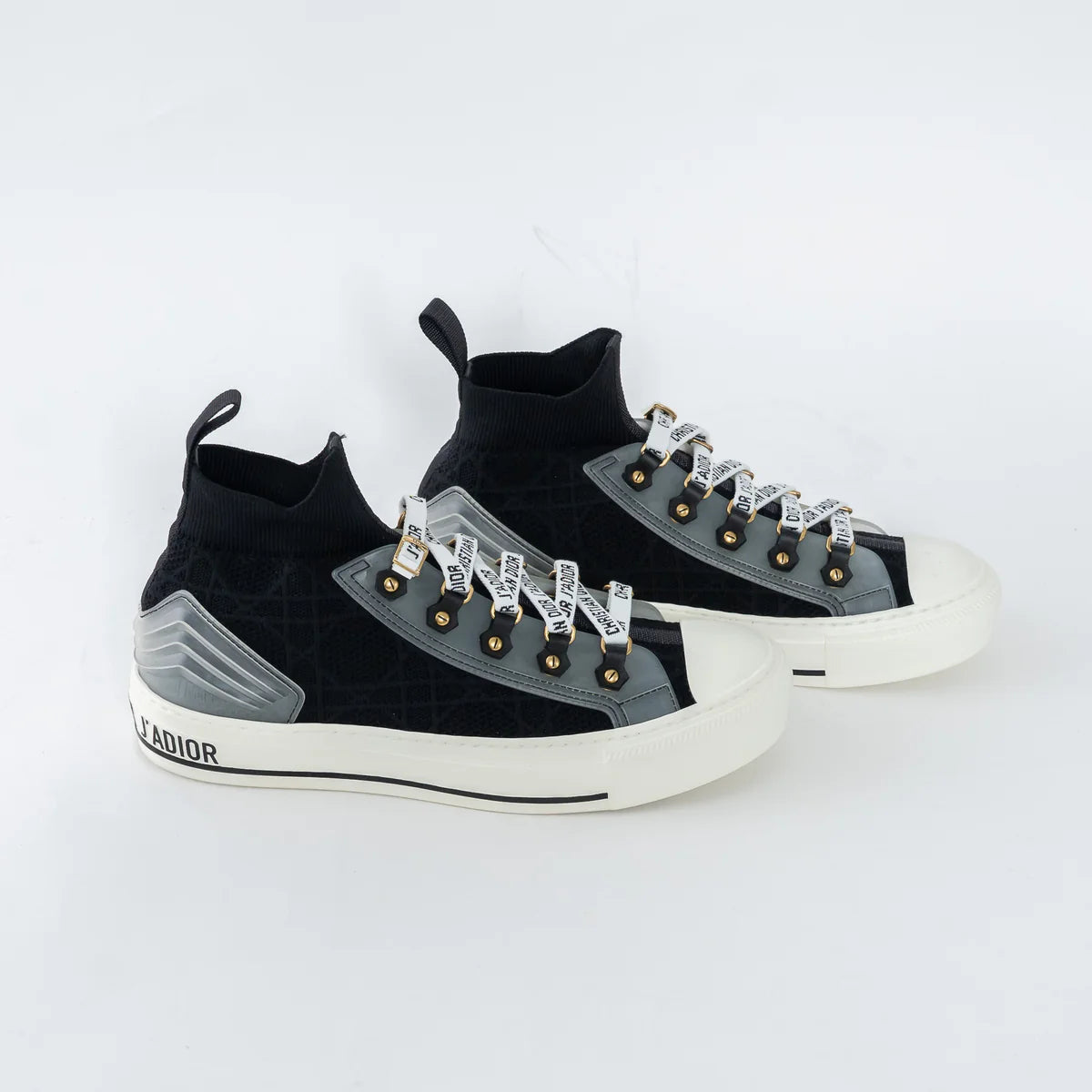 Black Cotton Knit Walk'n'Dior Sneakers Size 37/38