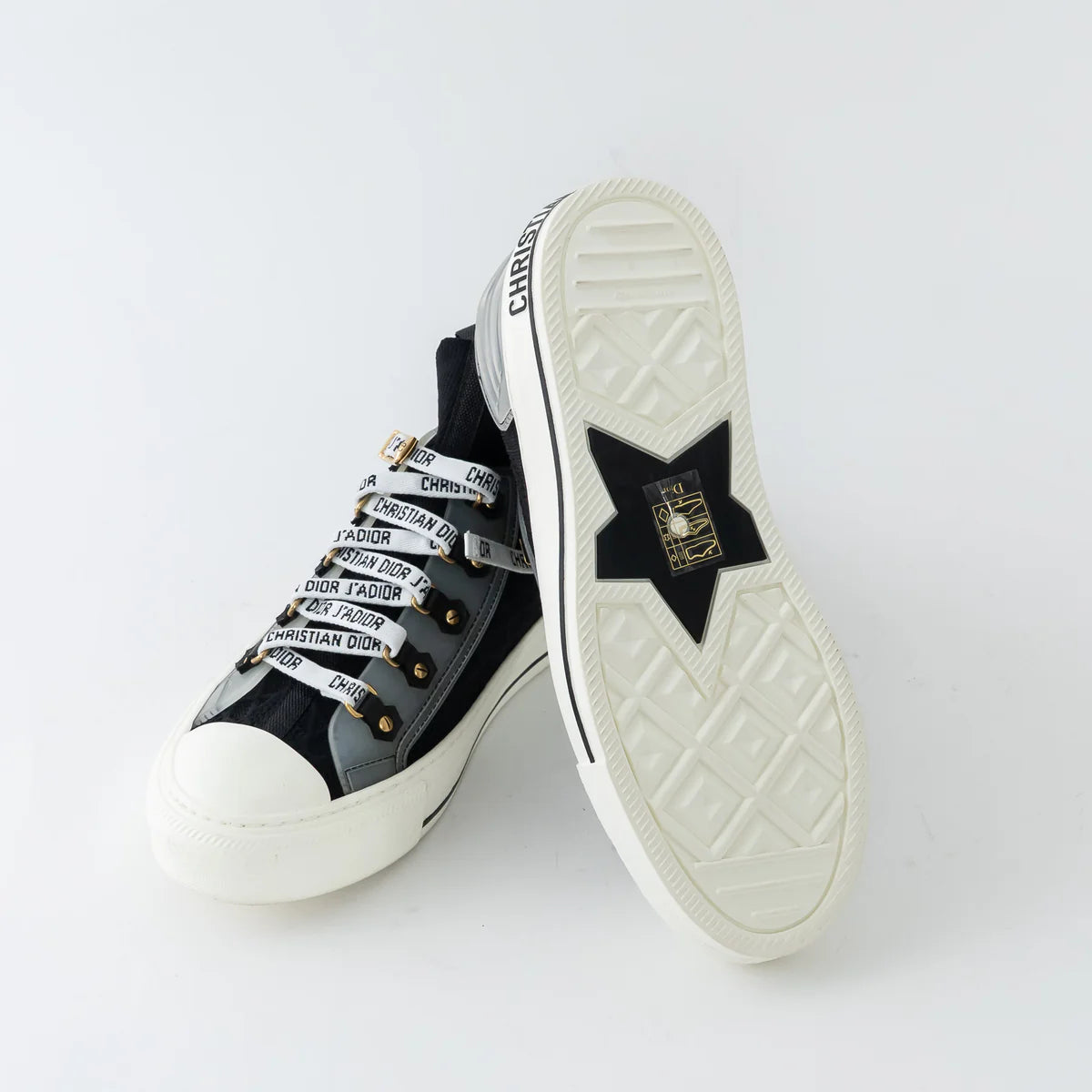 Black Cotton Knit Walk'n'Dior Sneakers Size 37/38