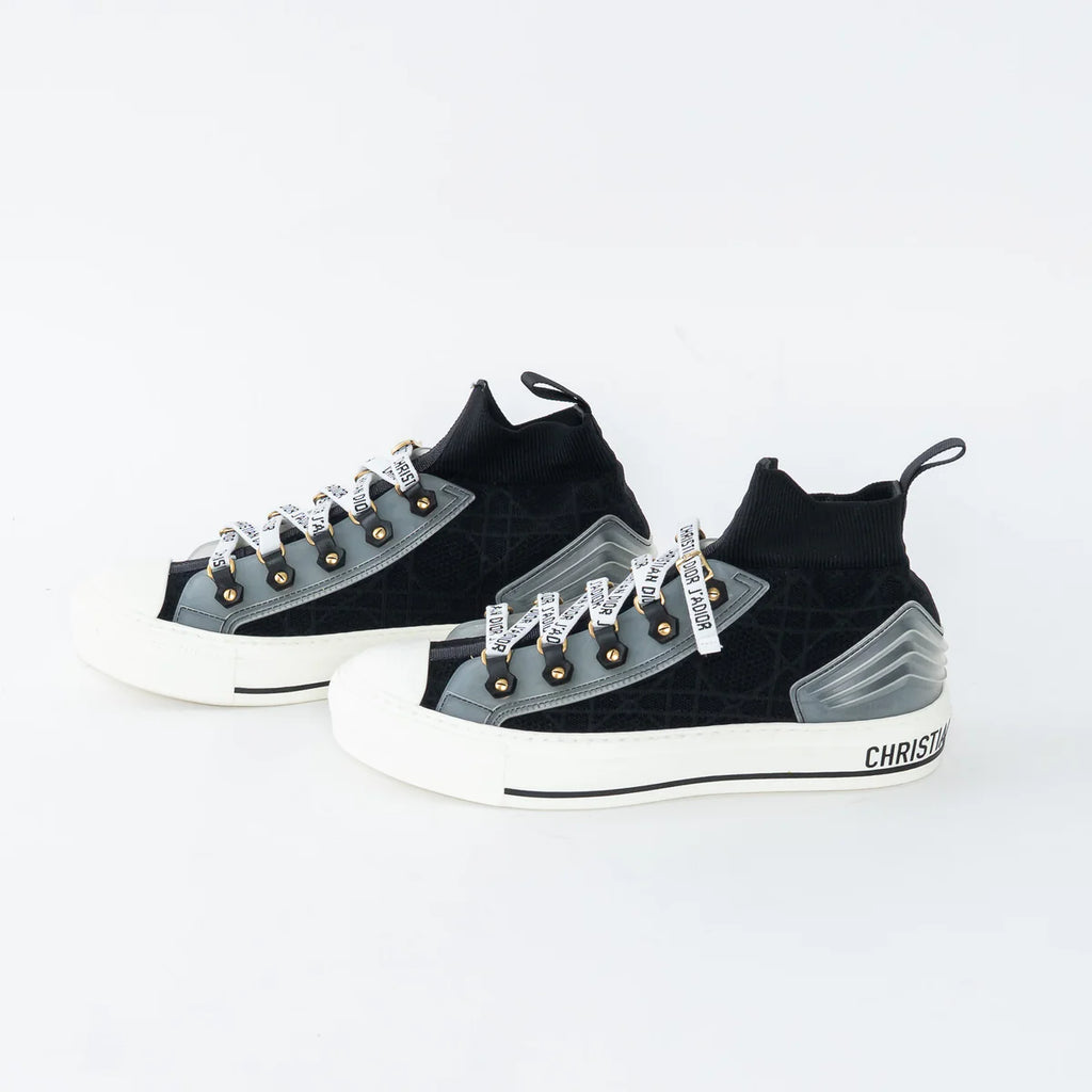 Black Cotton Knit Walk'n'Dior Sneakers Size 37/38