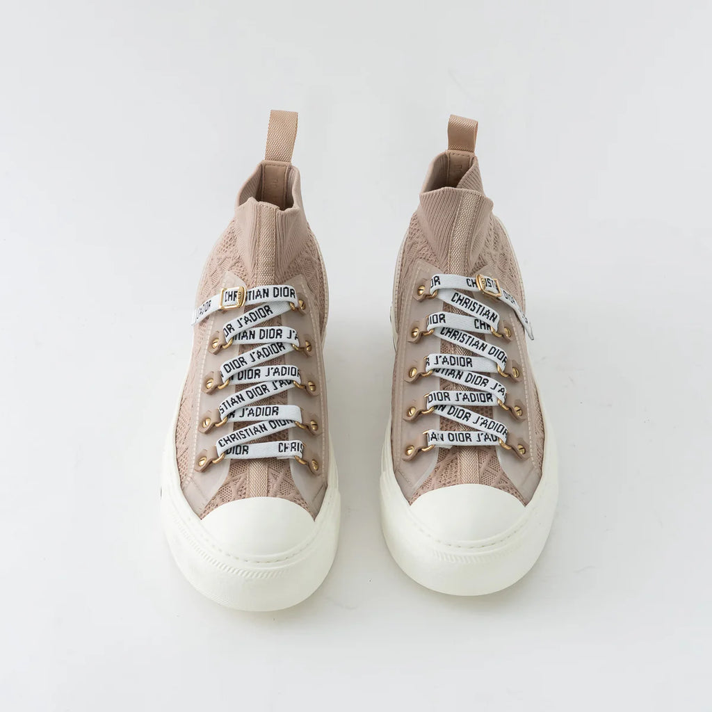 Tan Cotton Knit Walk'n'Dior Sneakers Size 37/39