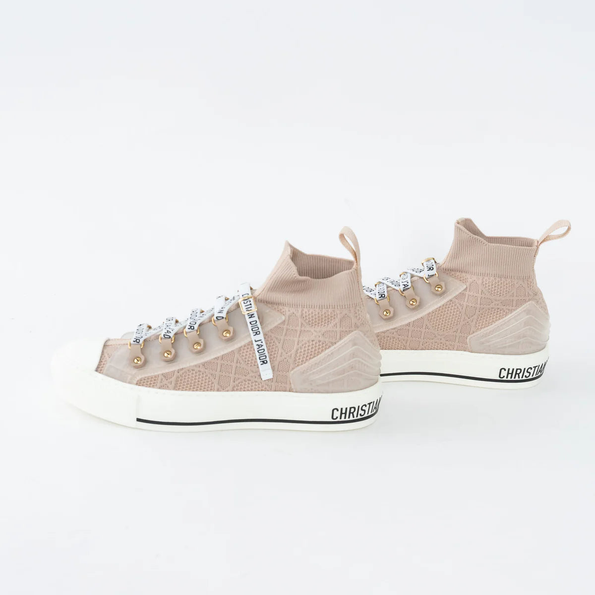 Tan Cotton Knit Walk'n'Dior Sneakers Size 37/39