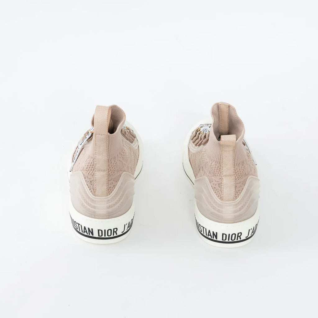 Tan Cotton Knit Walk'n'Dior Sneakers Size 37/39