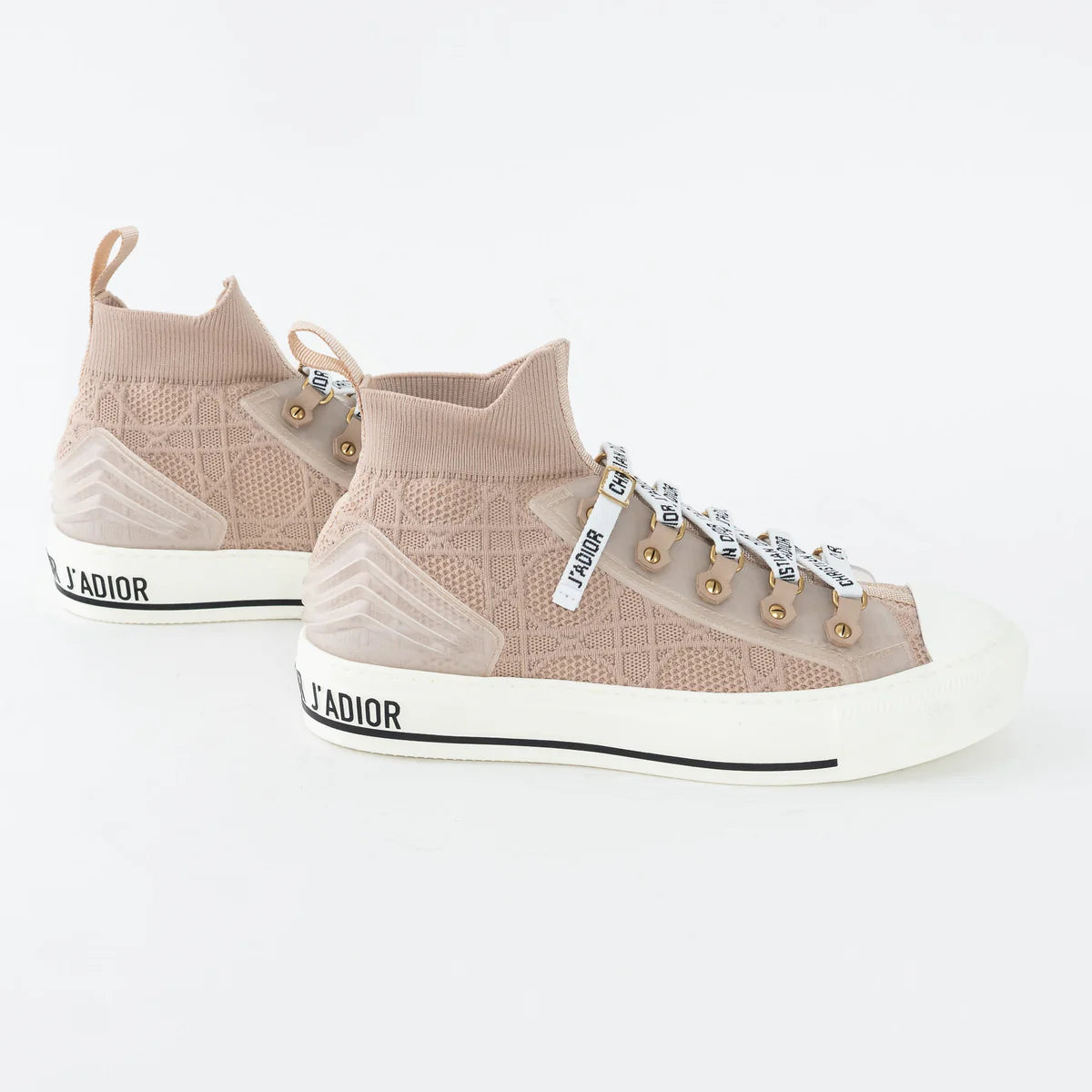 Tan Cotton Knit Walk'n'Dior Sneakers Size 37/39