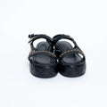 Quilted Leather Platform Sandals with Chain Details Size 39.5