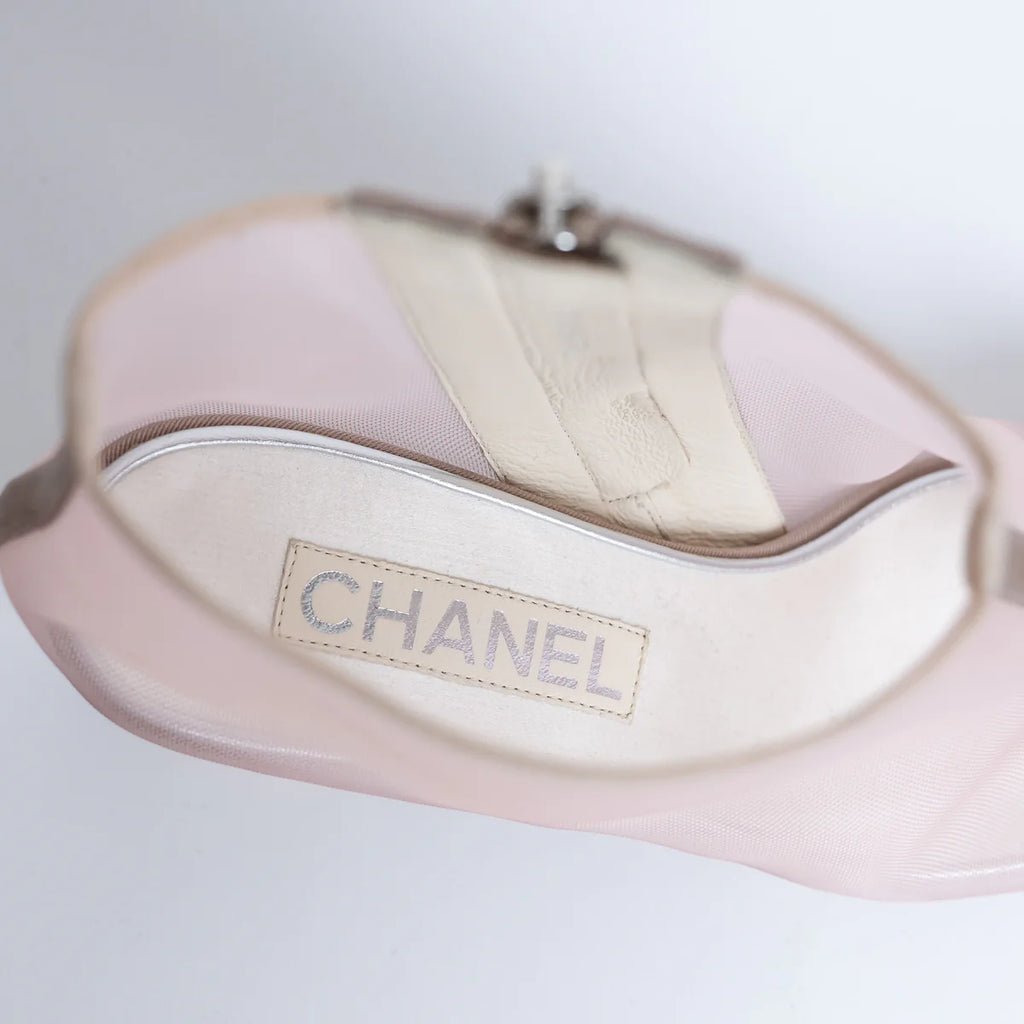 Blush Pink Mesh Booties with Camellia Detail Size 38