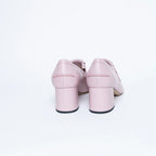 Blush Leather VLogo Pumps with Fringe Detail Size 41