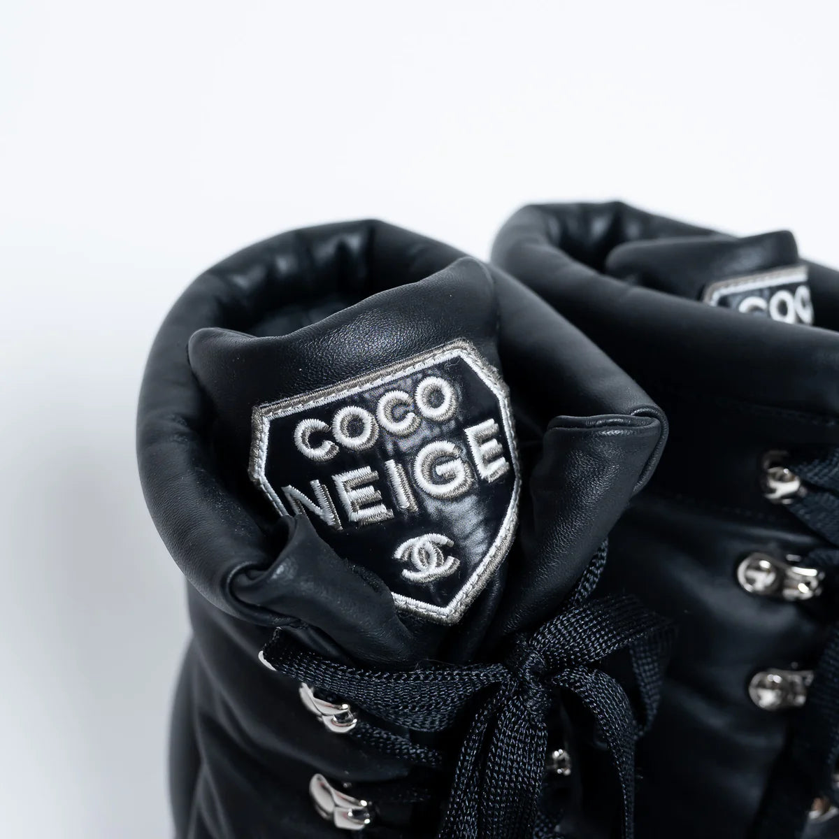 Coco Neige" Black Leather Winter Boots Size 38