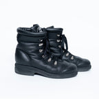 Coco Neige" Black Leather Winter Boots Size 38
