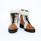 Monogram Lace Up Boots with Shearling Size 37 Coeur Cult Core