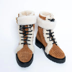 Monogram Lace Up Boots with Shearling Size 37 Coeur Cult Core