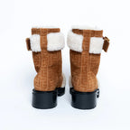 Monogram Lace Up Boots with Shearling Size 37 Coeur Cult Core