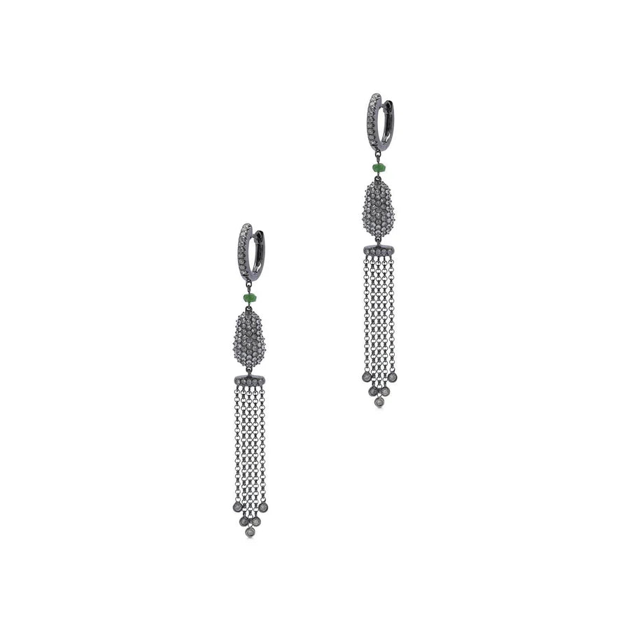 Mark Lash 18k White Gold Diamond Drop Earrings Coeur Cult Core