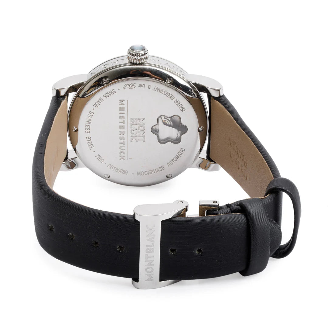 Stainless Steel Star Diamond Bezel Mother of Pearl Diamond Dial 36 MM Automatic Moonphase Watch 7109
