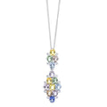 Multi-Colour Sapphire &amp; Diamond Drop Pendant Necklace