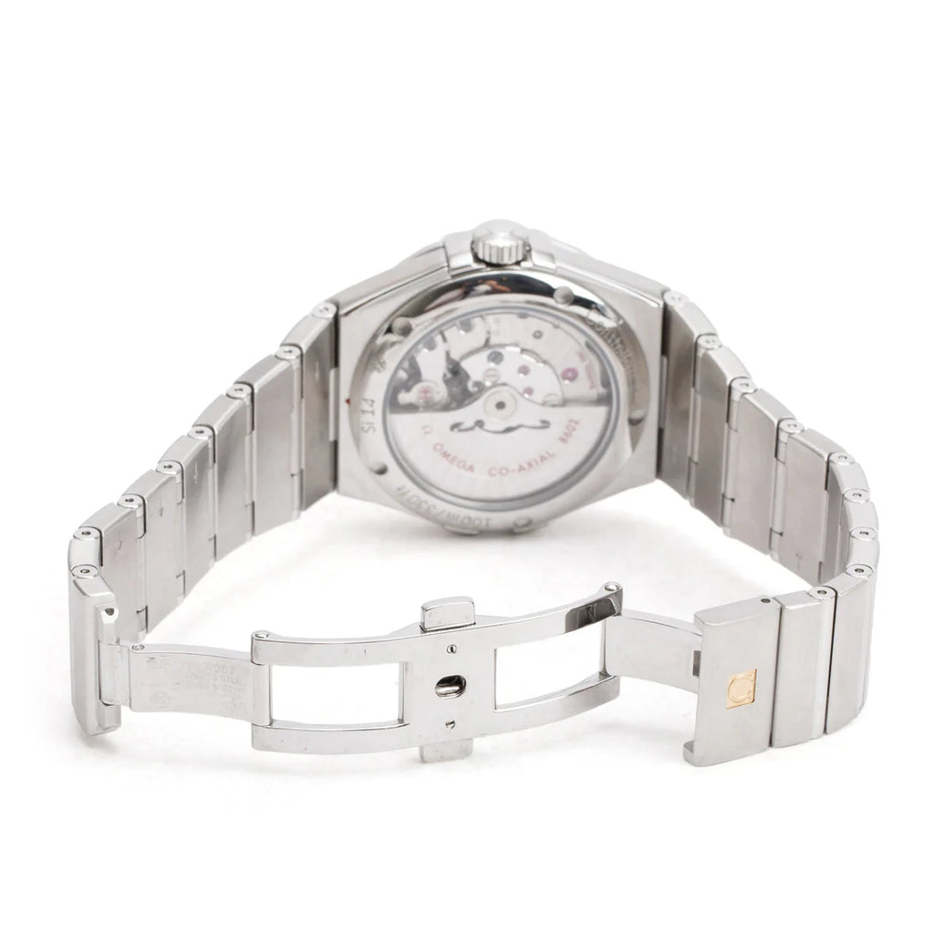 Stainless Steel Constellation Day-Date 38 MM Co-Axial Chronometer Automatic Watch Black Dial w/ Box &amp; Papers