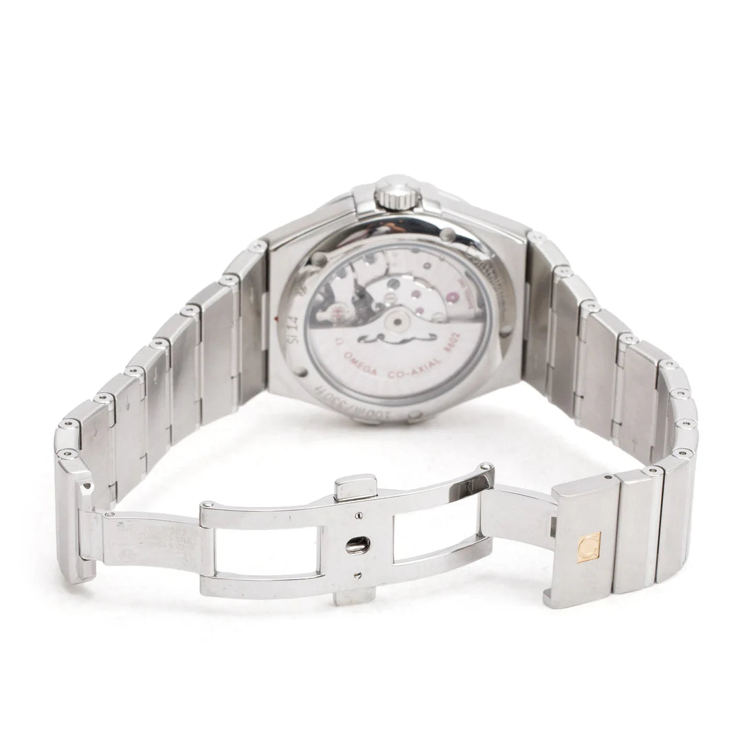 Stainless Steel Constellation Day-Date 38 MM Co-Axial Chronometer Automatic Watch Black Dial w/ Box &amp; Papers