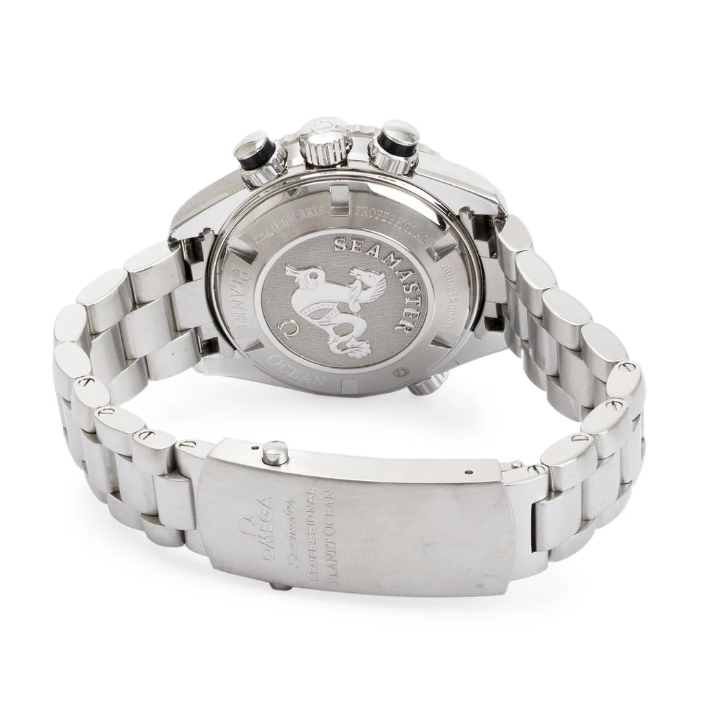 Stainless Steel Seamaster Planet Ocean 600M Chronograph 37.5 MM Automatic Watch w/ Box &amp; Papers