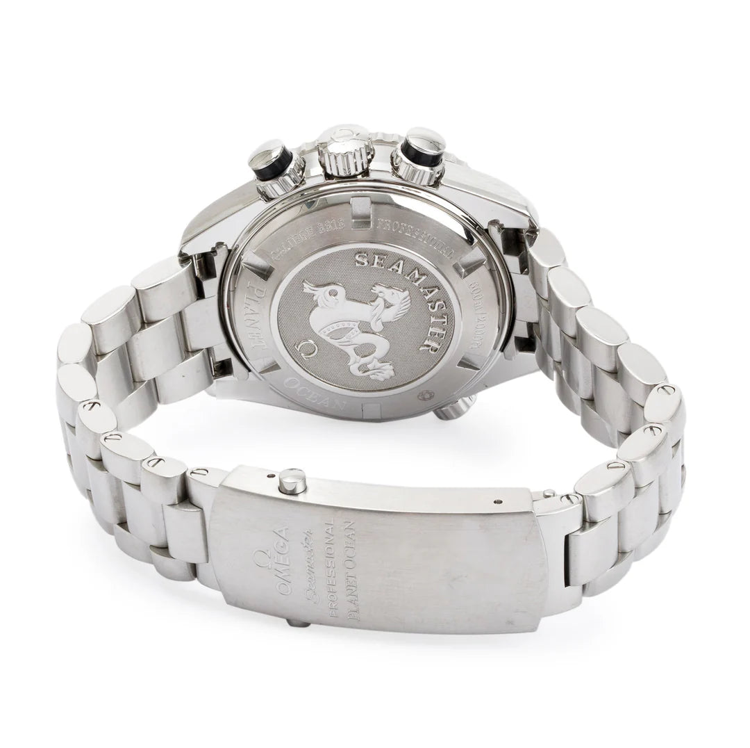Stainless Steel Seamaster Planet Ocean 600M Chronograph 37.5 MM Automatic Watch w/ Box &amp; Papers