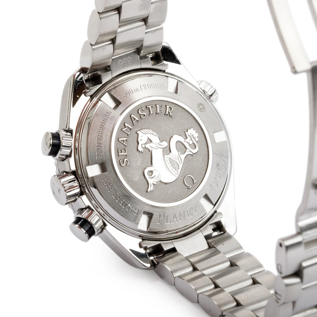 Stainless Steel Seamaster Planet Ocean 600M Chronograph 37.5 MM Automatic Watch w/ Box &amp; Papers